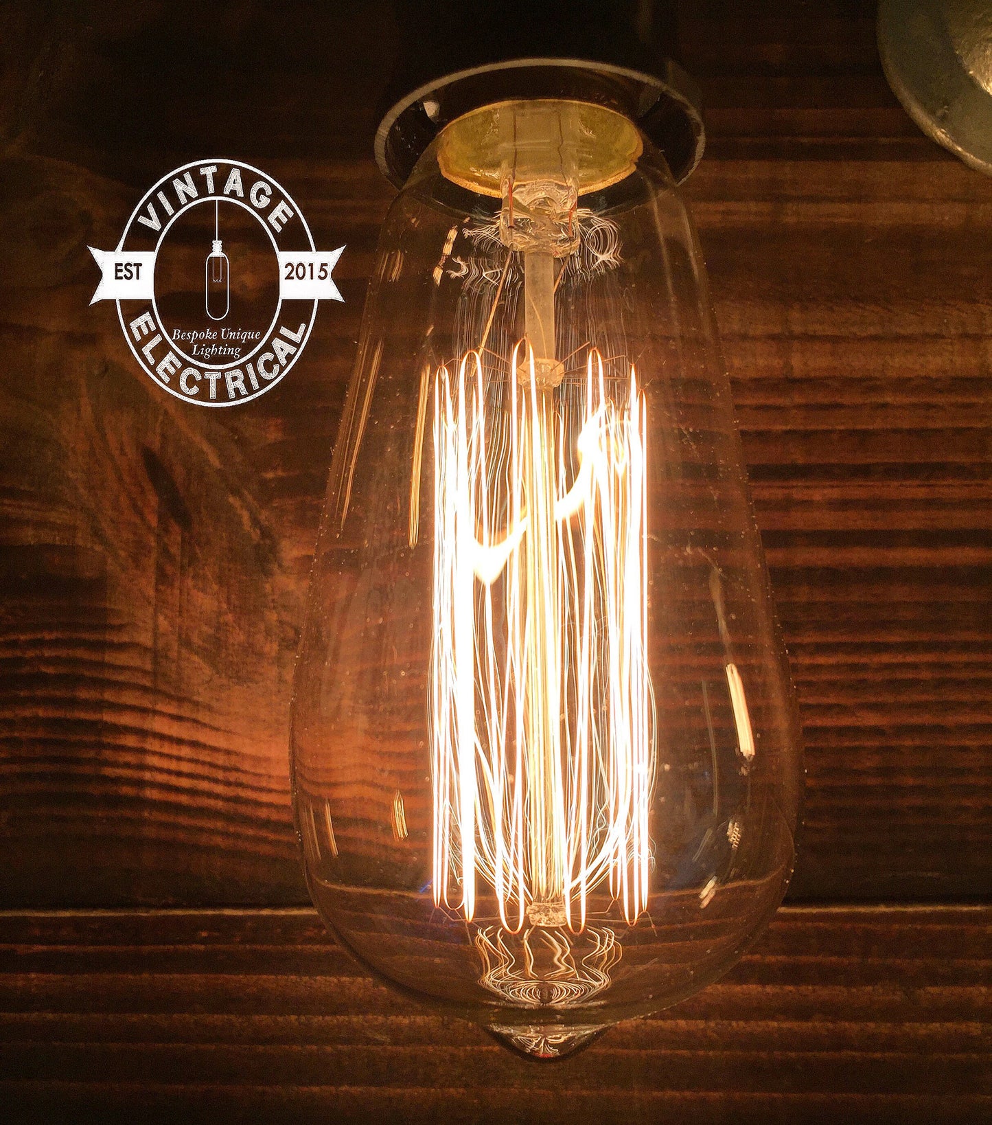 40W Edison Screw Tear Drop Filament Lamp | *Straight Valve* Dimmable Bulb 220v-240v