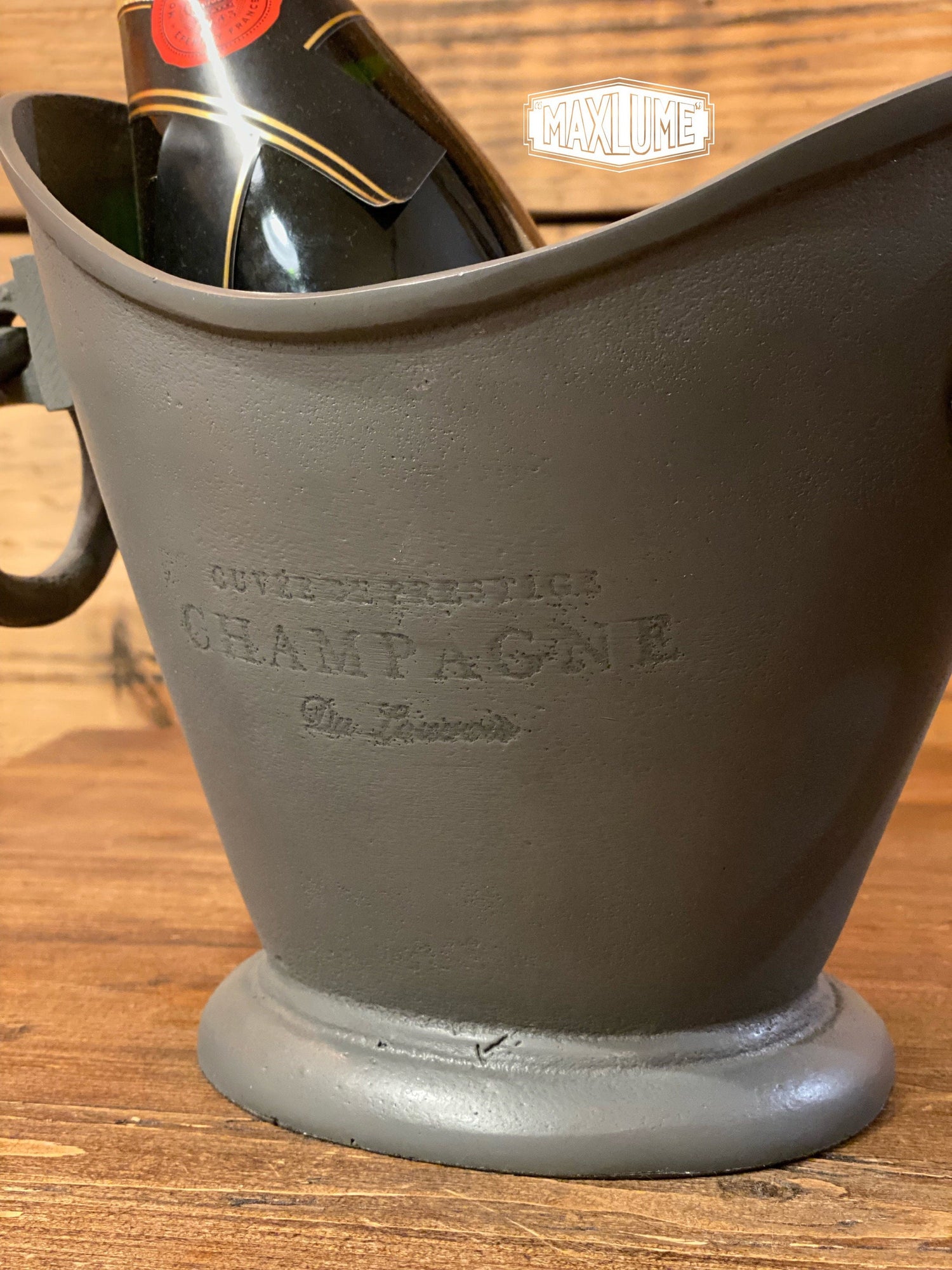 Maxlume ~ Pewter Zinc Solid Cast Engraved Champagne Ice Bucket | Wine Cooler