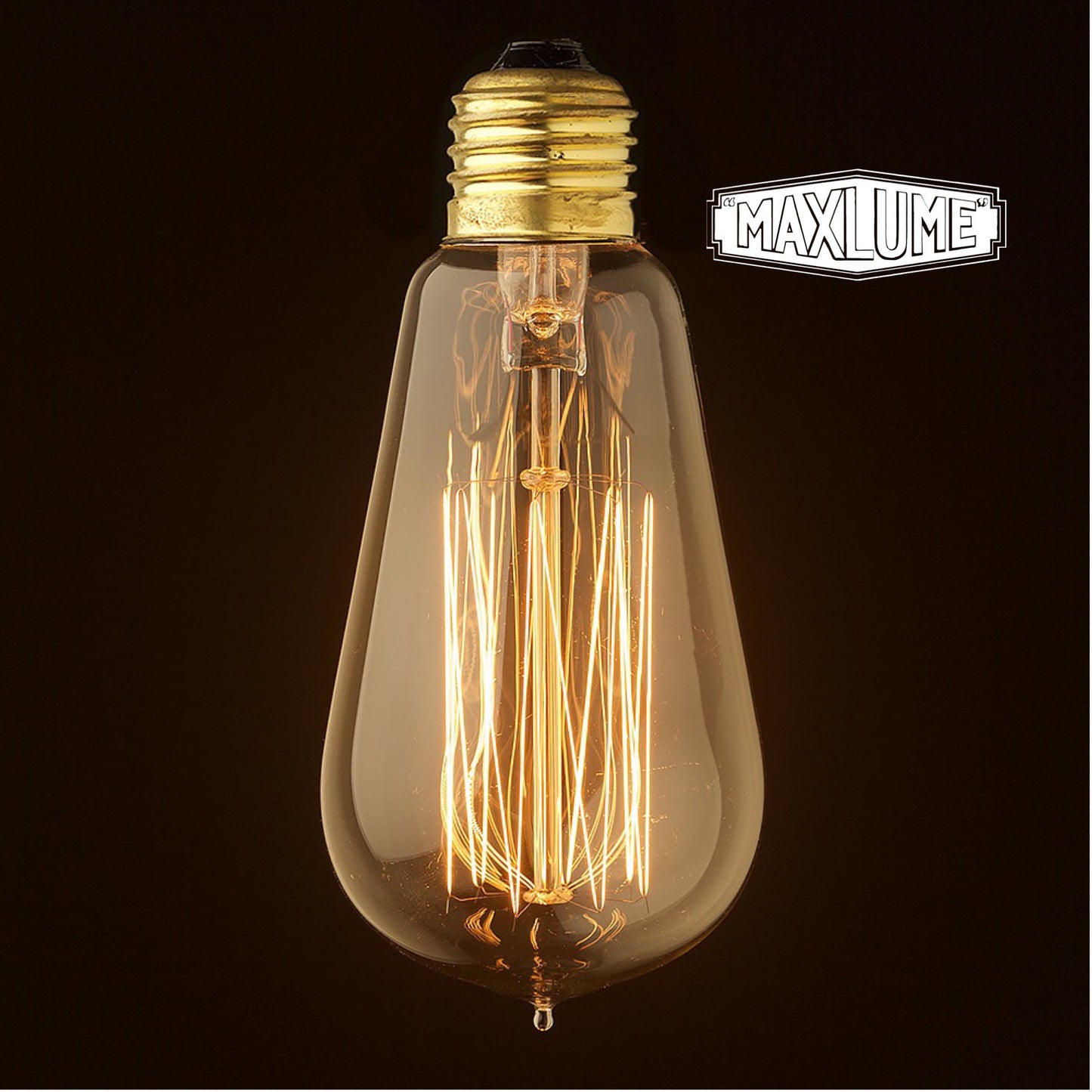 40W Edison Screw Tear Drop Filament Lamp | *Straight Valve* Dimmable Bulb 220v-240v