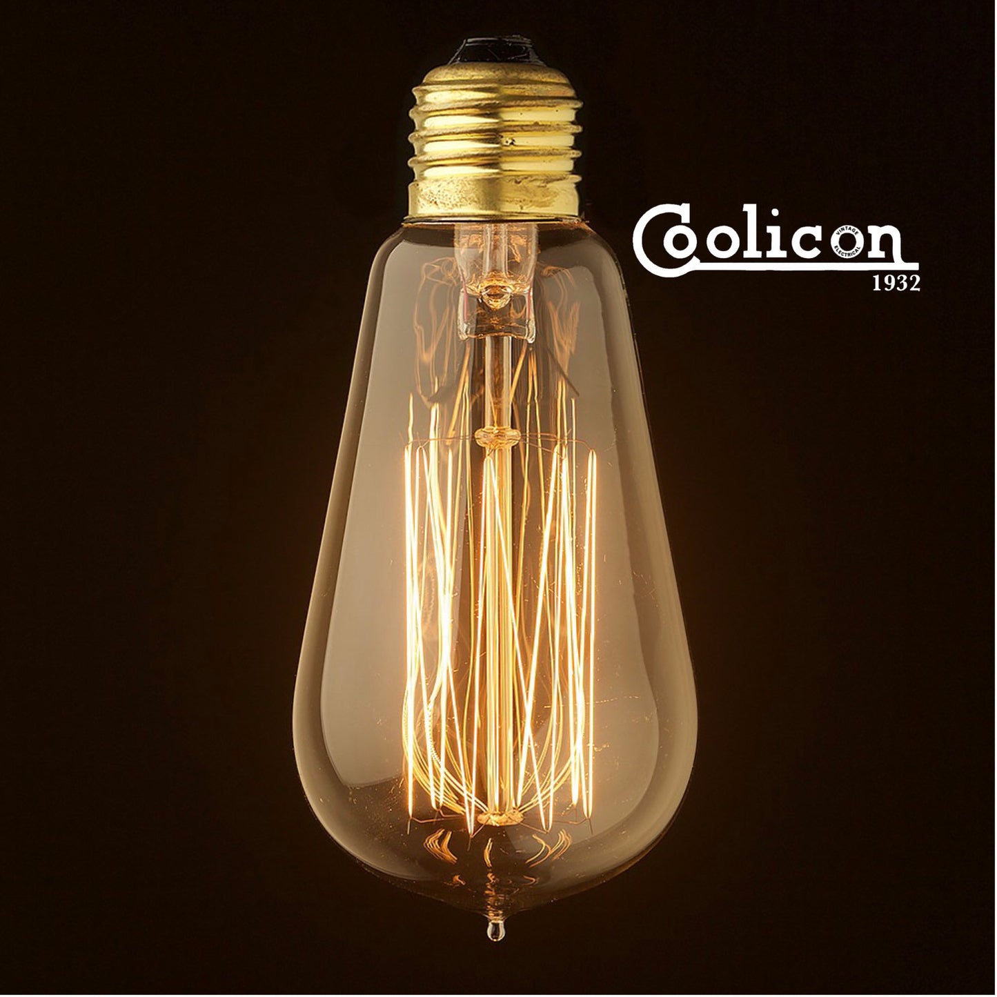 40W Edison Screw Tear Drop Filament Lamp | *Straight Valve* Dimmable Bulb 220v-240v