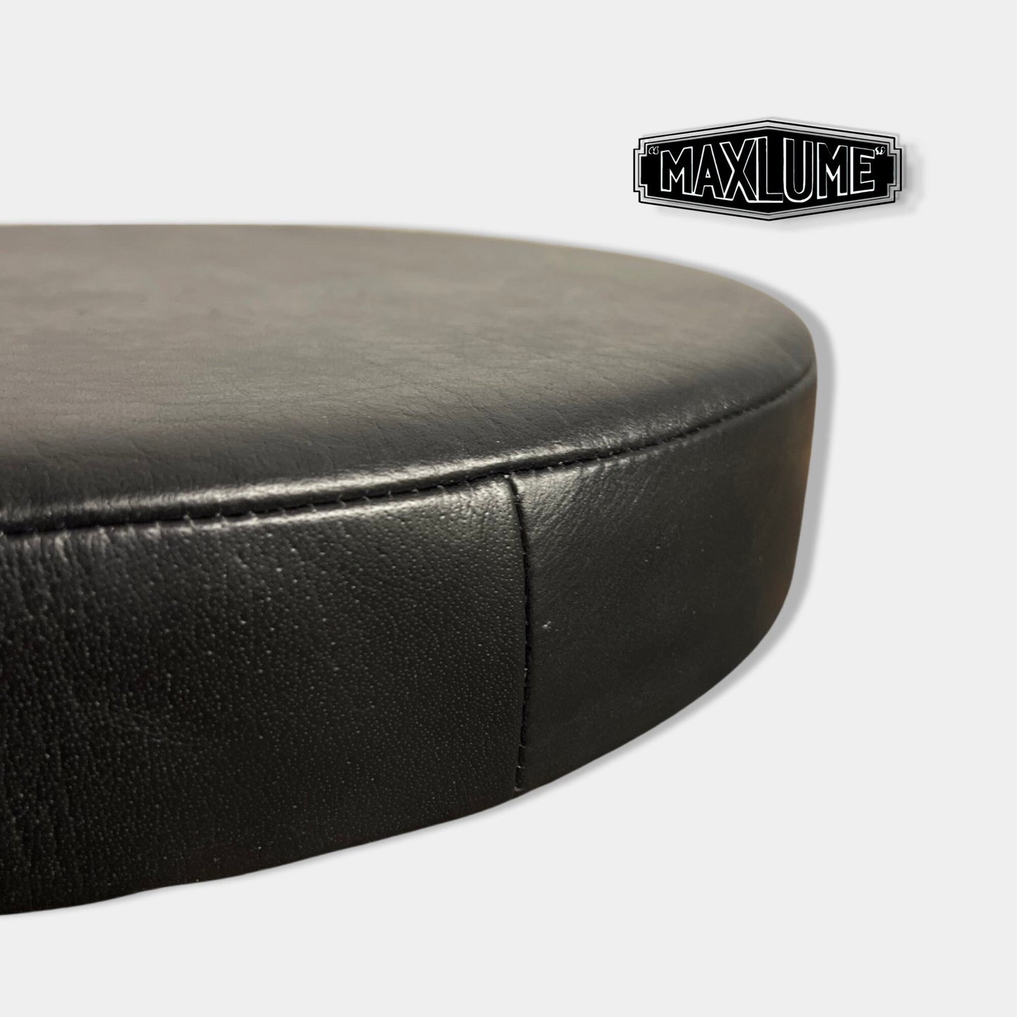 New Genuine Leather Black Replacement Top Seat Cushion | Industrial | Vintage Style | 14 Inch