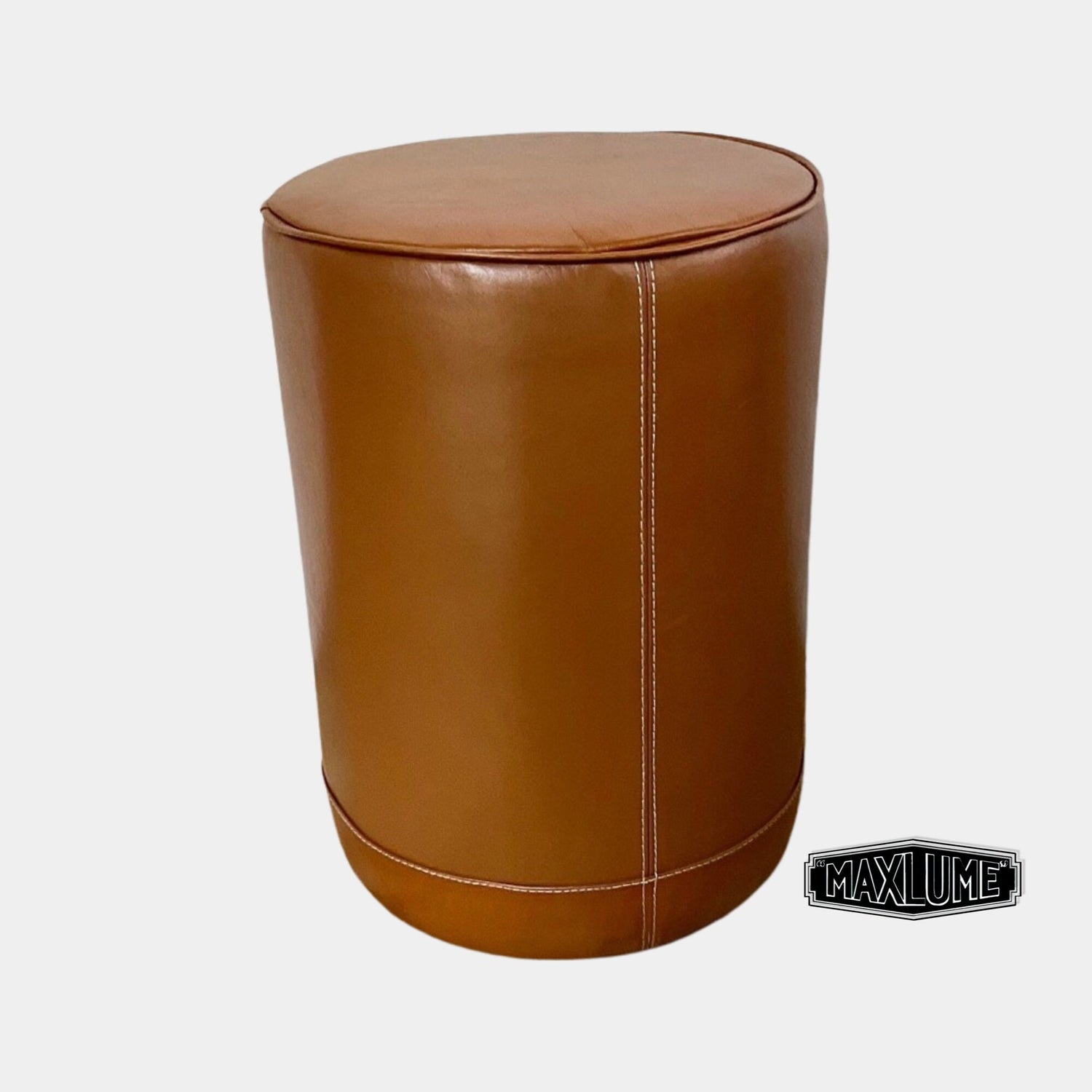 Leather on sale foot pouf