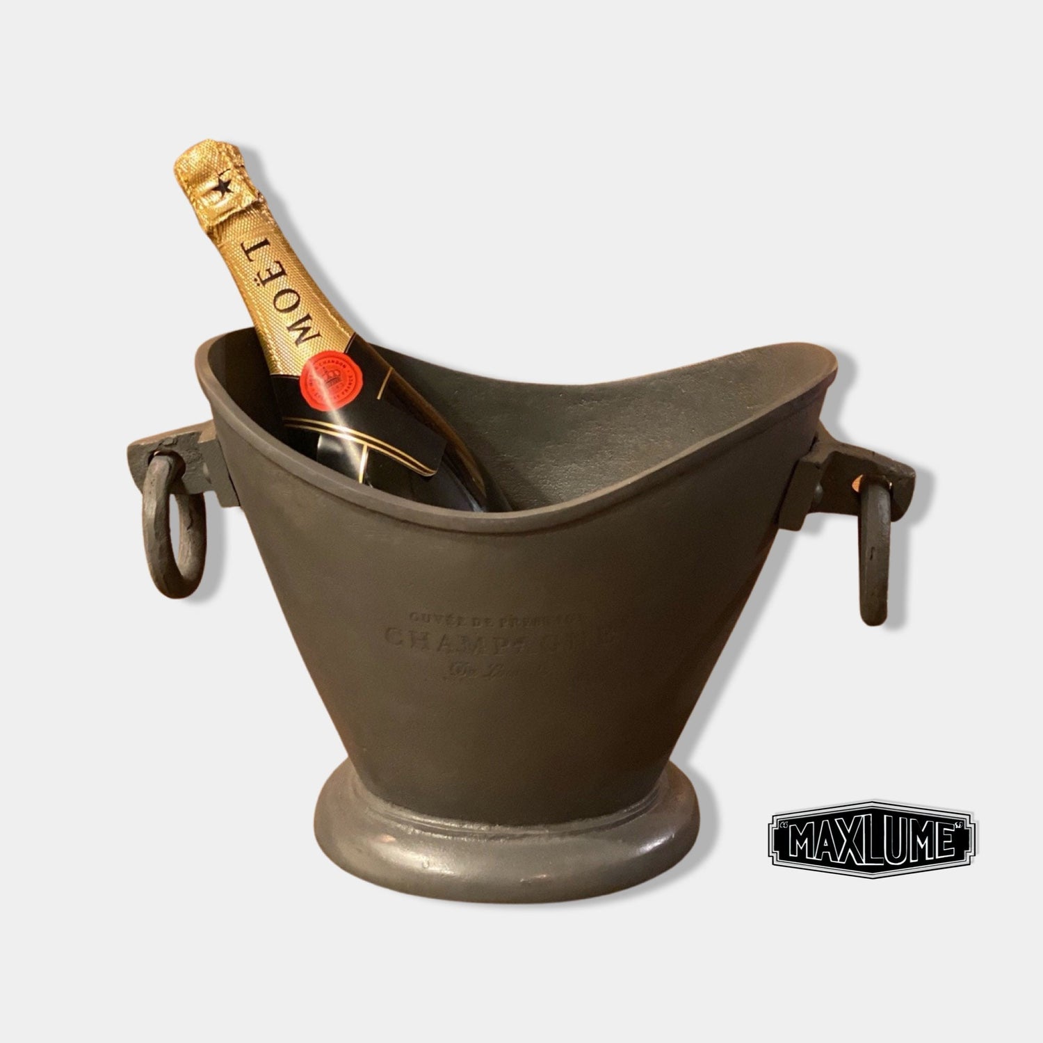Maxlume ~ Great Gatsby ~ Solid Cast Engraved Champagne Ice Bucket