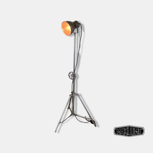 Maxlume ~ Industrial Tripod Light Theatre Spot Light Living Room Vintage