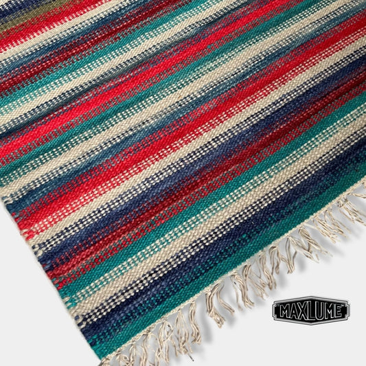 Hand Knotted Reversible Flat Weave Pure Wool Colourful Kilim Woollen Rug 3ft x 5ft