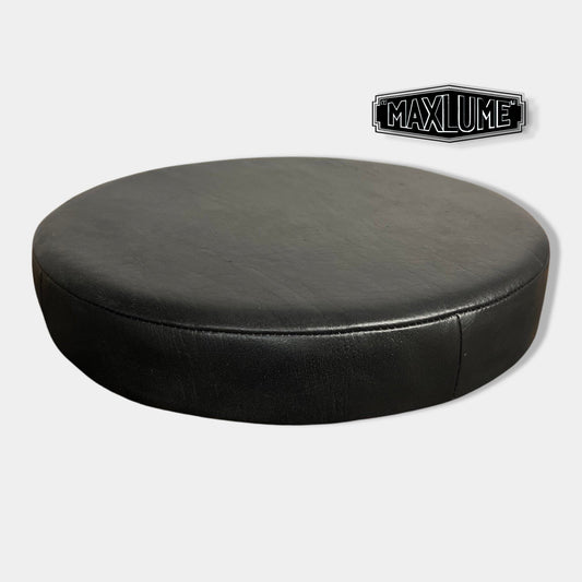 New Genuine Leather Black Replacement Top Seat Cushion | Industrial | Vintage Style | 14 Inch