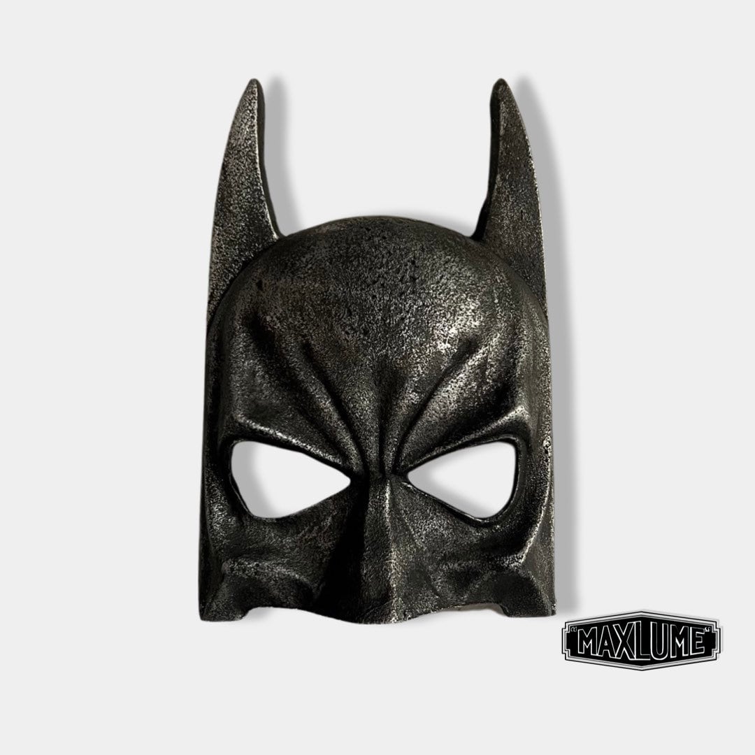 Wall Mount Solid Cast Iron Superhero Knight Mask Dark Black Pewter Finish