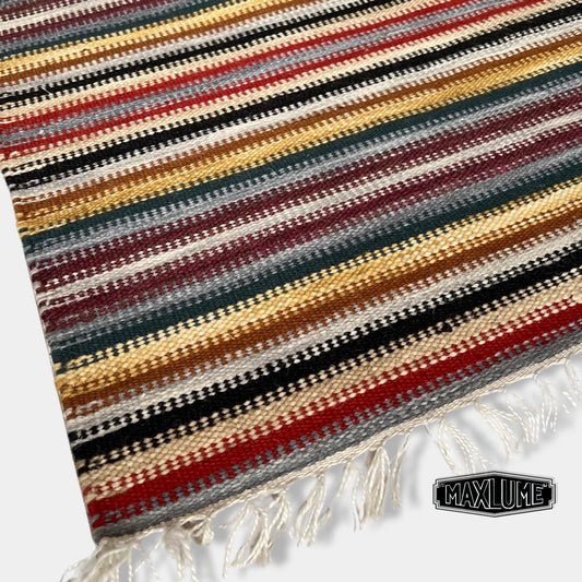 Hand Knotted Reversible Flat Weave Pure Wool Colourful Kilim Woollen Rug 3ft x 5ft