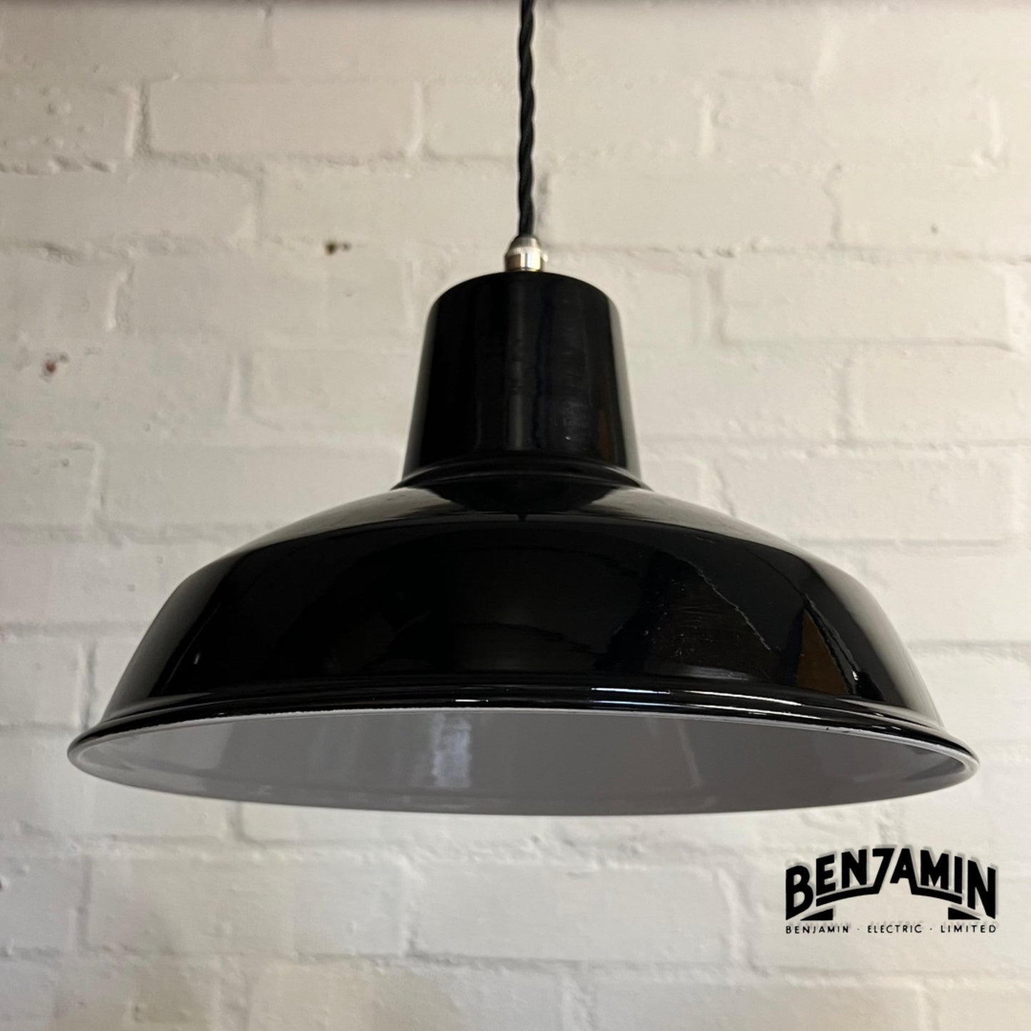 Filby ~ 3 x Jet Black Shade RLM 1921 Design Pendant Set Galvanised Track Light | Dining Room | Kitchen Table | Vintage