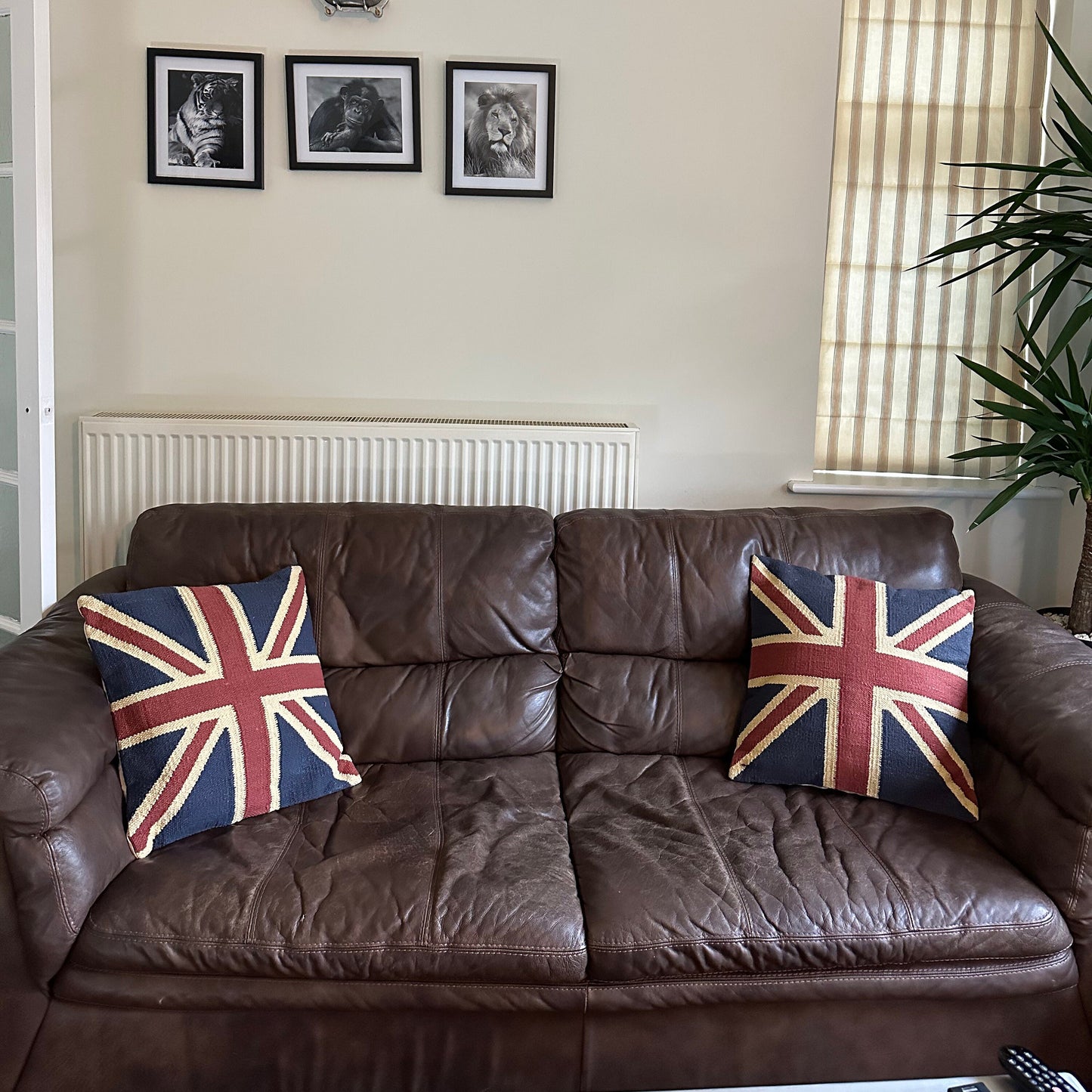 Luxury Hand Crafted Union Jack Flag Large 18 x 18 Cushion | Great Britain | Vintage Style | Man Cave Pillow by Maxlume