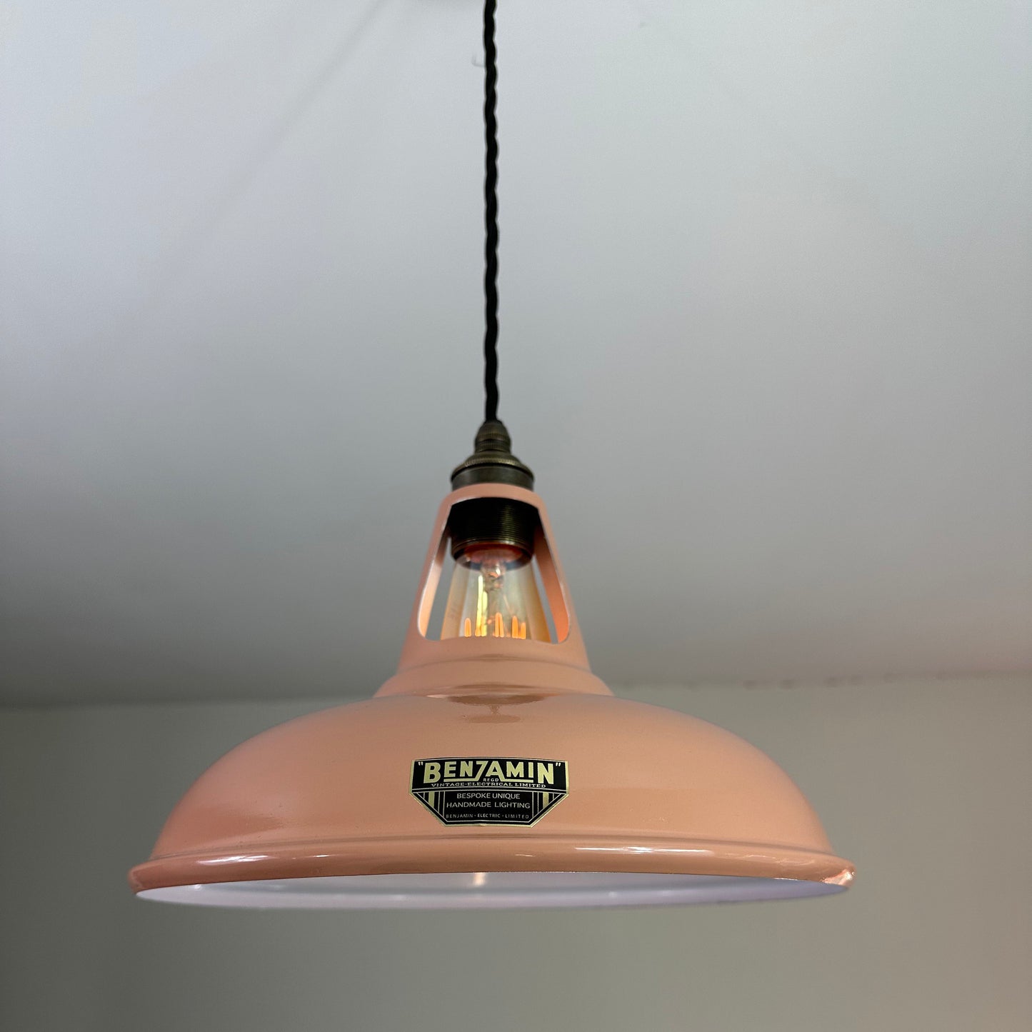 Cawston ~ Terracotta Solid Shade Slotted Design Pendant Set Light Ceiling Dining Room Kitchen Table | Vintage Filament Bulb 11 Inch