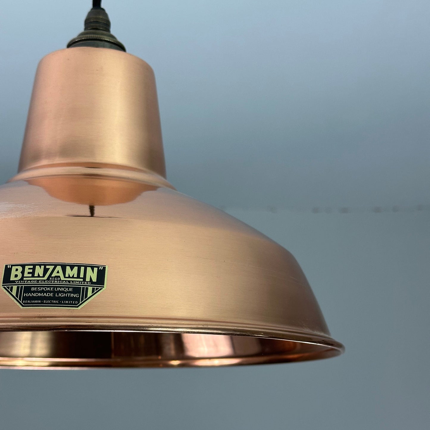 Filby ~ Genuine Solid Copper Industrial Shade Pendant Set Light | Ceiling Dining Room | Kitchen Table | Vintage Filament Bulb | 12.5 Inch