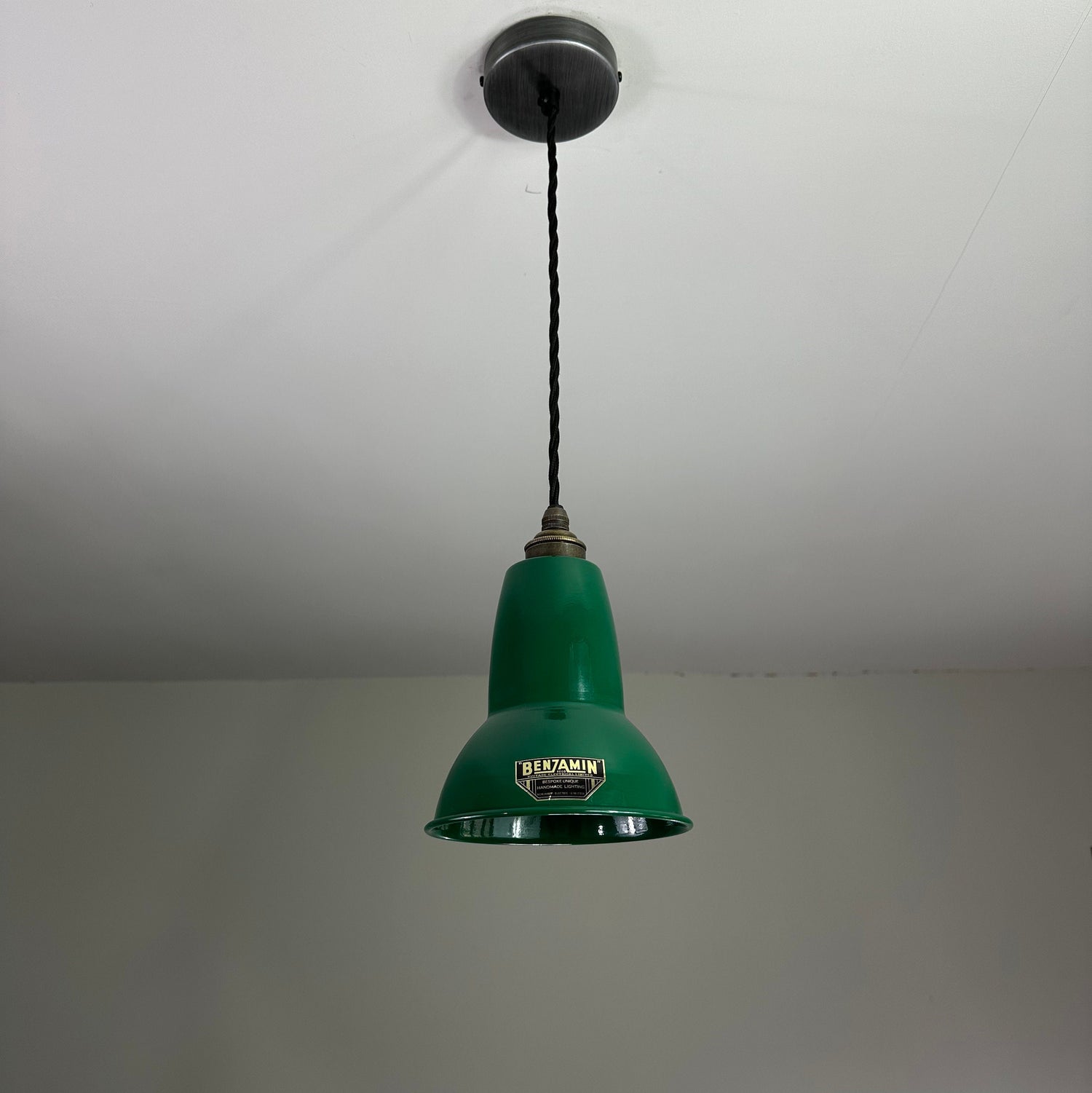 Alby ~ Racing Green Shade Pendant Set Light | Ceiling Dining Room | Kitchen Table | Vintage Edison Filament Bulb | 6 Inch