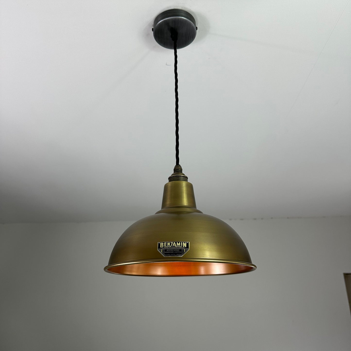 Salthouse ~ Antique Brass Industrial factory shade light ceiling dining room kitchen table vintage edison filament lamps pendant 10 I