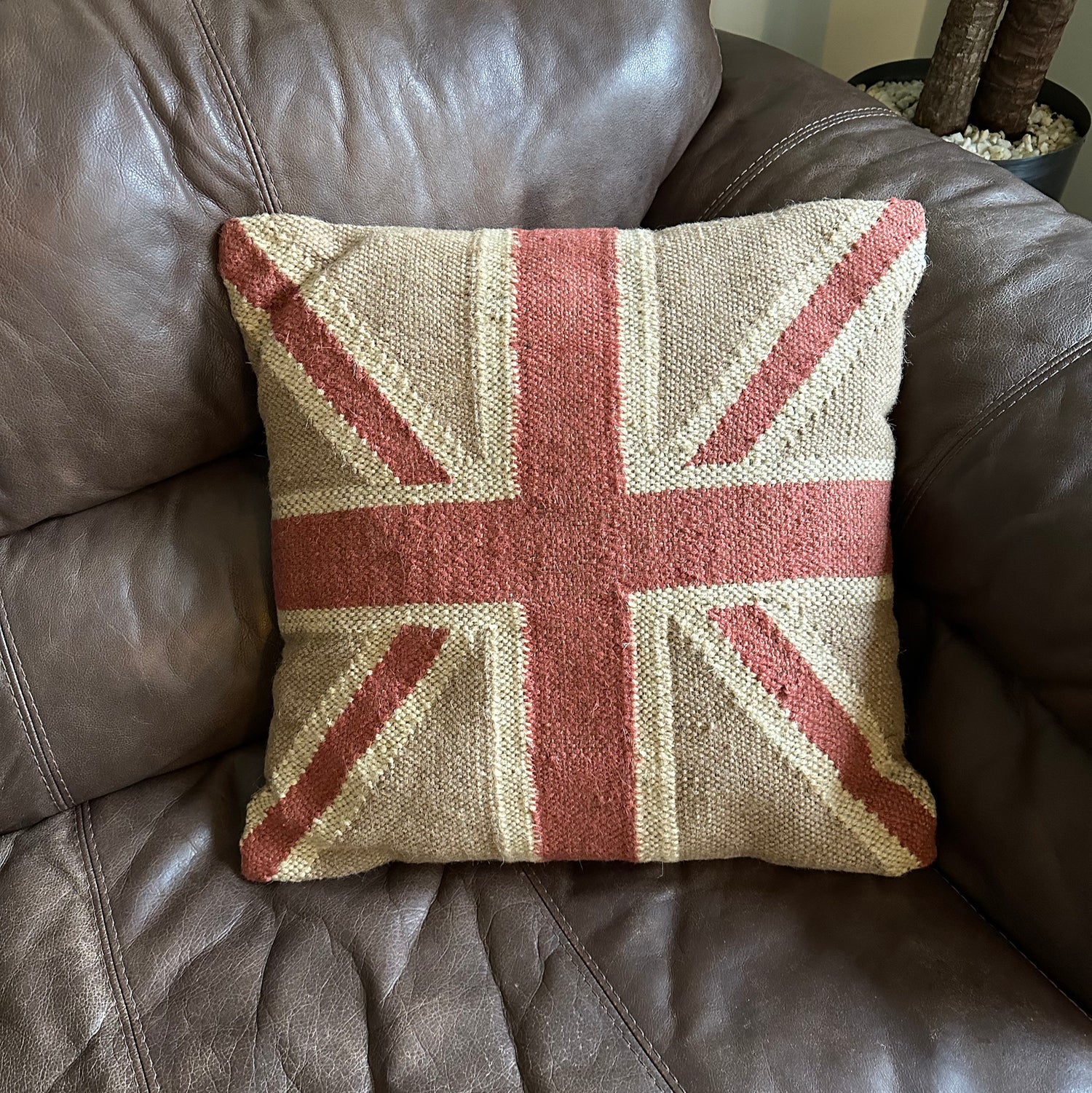 Maxlume ~ Hand Crafted Union Jack Flag Large 18” Cushion | Great Britain | Vintage Style | Man Cave Pillow