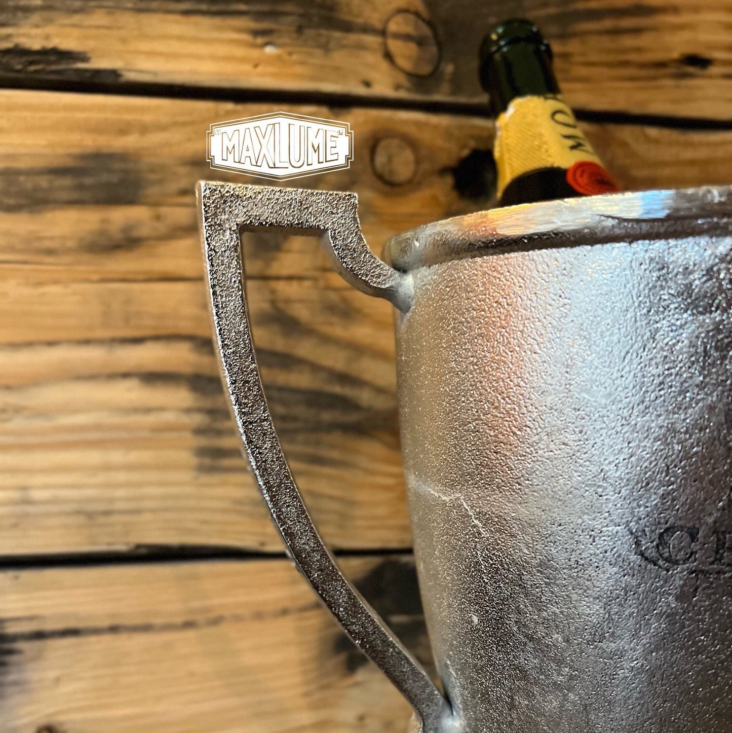 Maxlume ~ Trophy Solid Cast Engraved Champagne Ice Bucket | Wine Cooler | Birthday | Anniversary Present