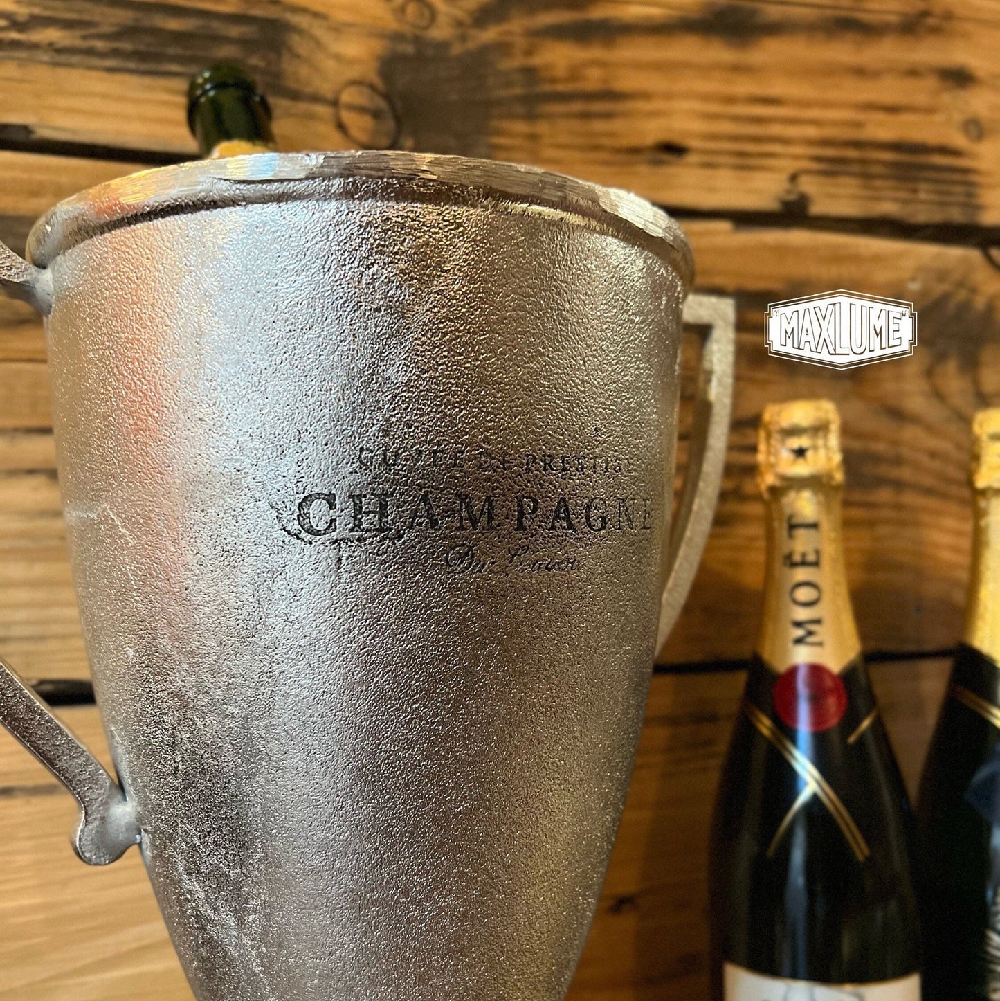 Maxlume ~ Trophy Solid Cast Engraved Champagne Ice Bucket | Wine Cooler | Birthday | Anniversary Present