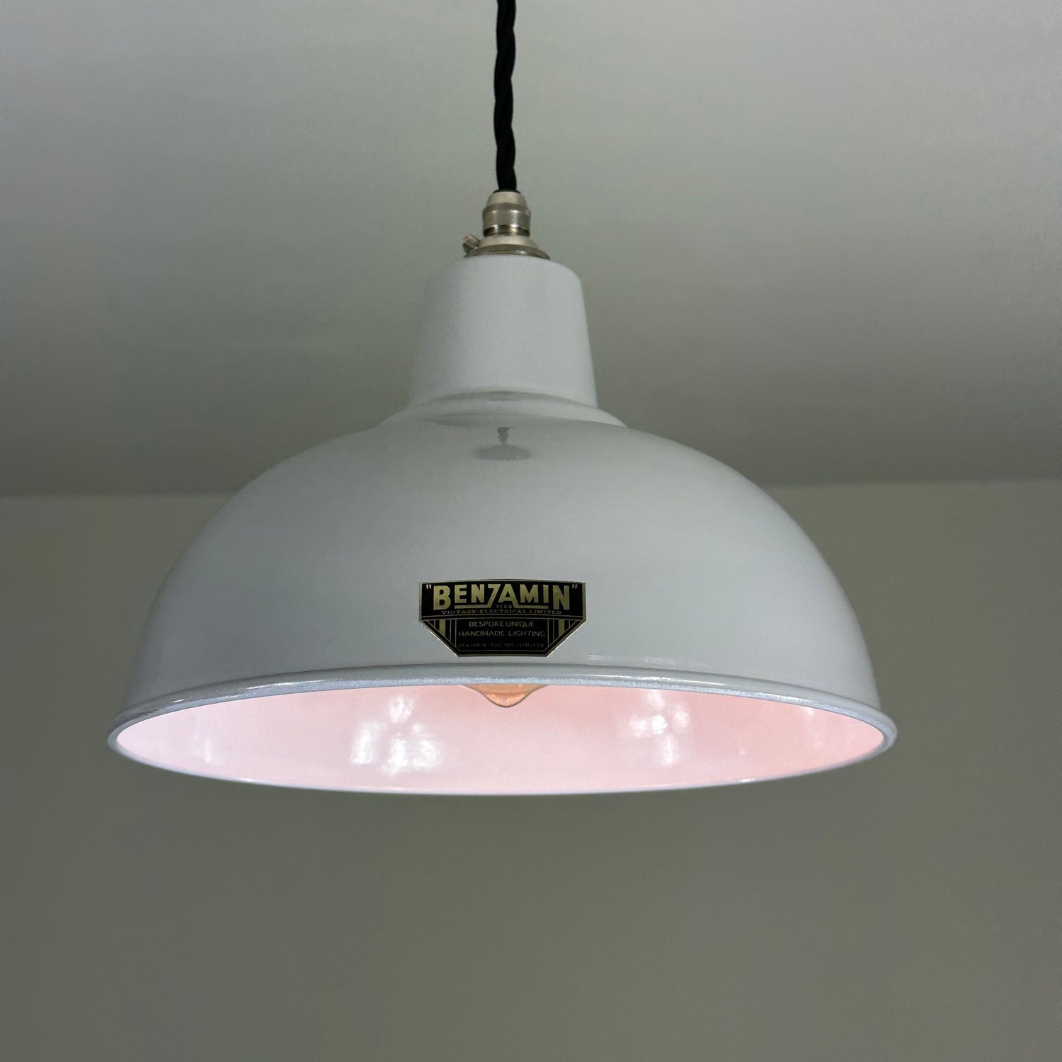 Salthouse ~ Original Grey Industrial factory shade light ceiling dining room kitchen table vintage edison filament lamps pendant 10 Inch