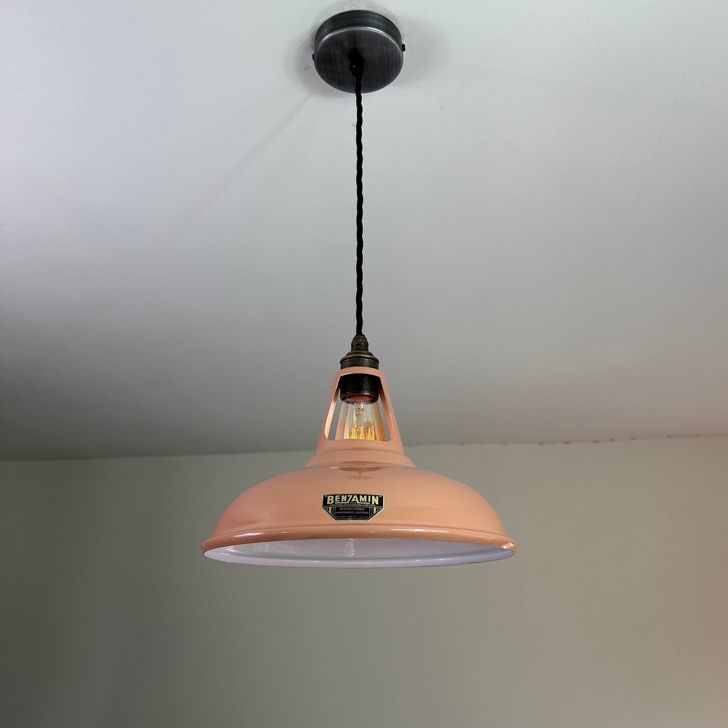 Cawston ~ Terracotta Solid Shade Slotted Design Pendant Set Light Ceiling Dining Room Kitchen Table | Vintage Filament Bulb 11 Inch