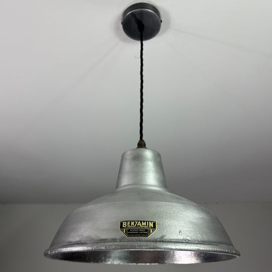 Filby ~ Solid Cast Iron Industrial Shade Pendant Set Light | Ceiling Dining Room | Kitchen Table | Vintage Filament Bulb | 12.5 Inch