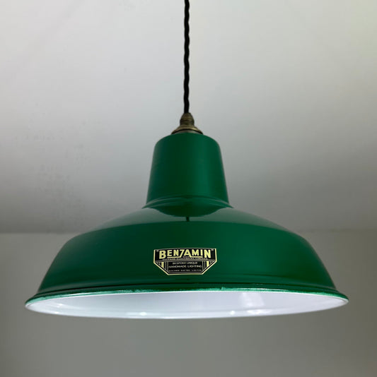 Filby ~ Racing Green Reflector Shade 1921 Design Pendant Set Light | Ceiling Dining Room | Kitchen Table | Industrial Vintage 12.5 Inch