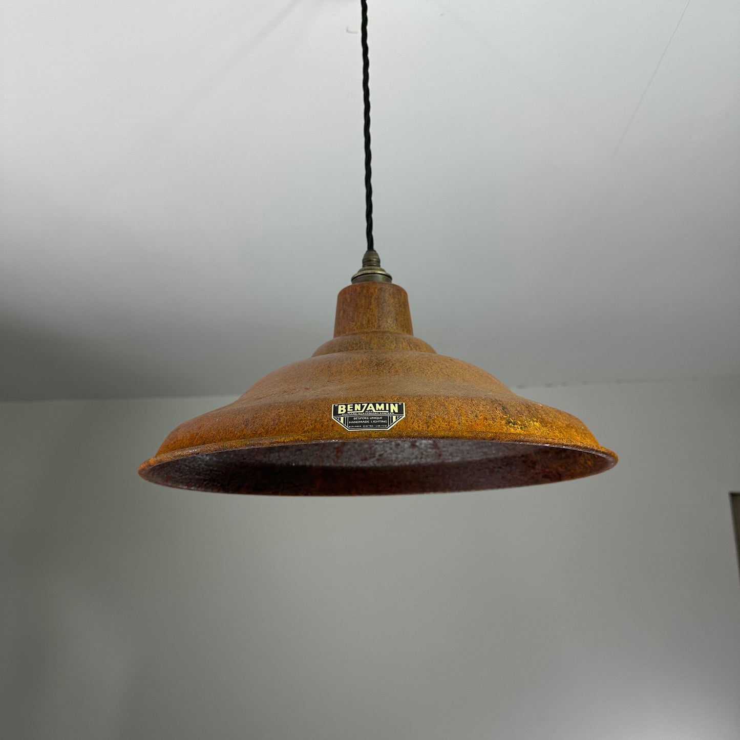 Bawsey ~ Rusted Industrial factory shade light ceiling dining room kitchen table vintage edison filament lamps pendant 16 Inch
