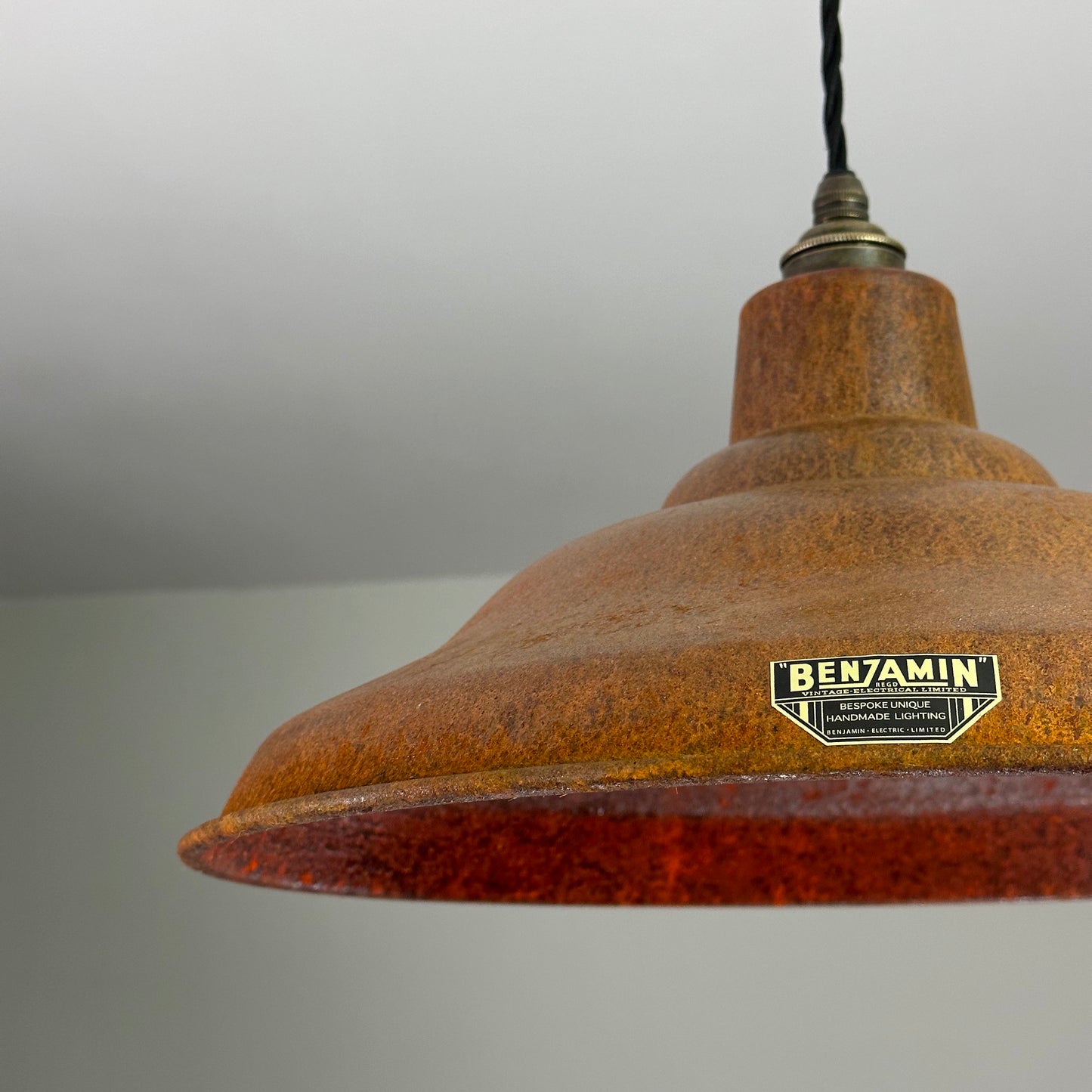 Bawsey ~ Rusted Industrial factory shade light ceiling dining room kitchen table vintage edison filament lamps pendant 16 Inch